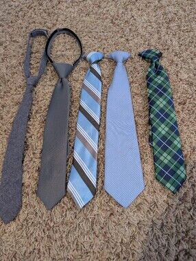 Chaps Kids Tie Set — Blue, Gray, Green Plaid